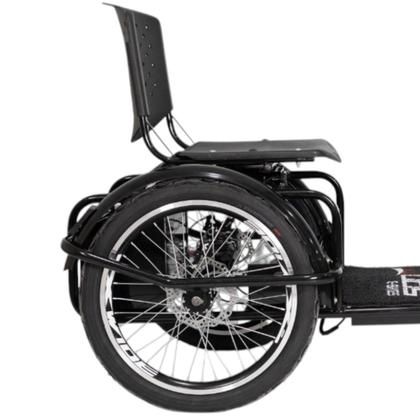 Imagem de Triciclo Elétrico Kit 800W Ré Farol e Alarme Fox Preto com Cestinha