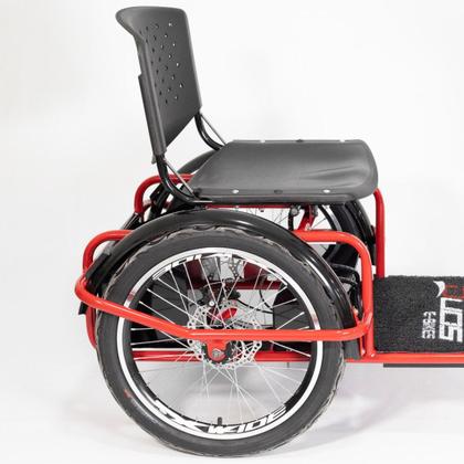 Imagem de Triciclo Elétrico Kit 800W Ré Farol e Alarme Fox Vermelho com Cestinha