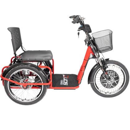 Imagem de Triciclo Elétrico Kit 800W Ré Farol Retrovisor Alarme Fox Vermelho Não precisa de CNH