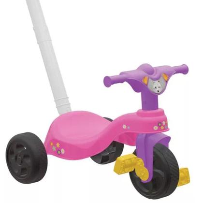 Triciclo Encantando Motinha Criança +2 Anos com Empurrador Pedais Pais e Filhos - Pais & Filhos Imagem de Triciclo Encantando Motinha Criança +2 Anos com Empurrador Pedais Pais e Filhos