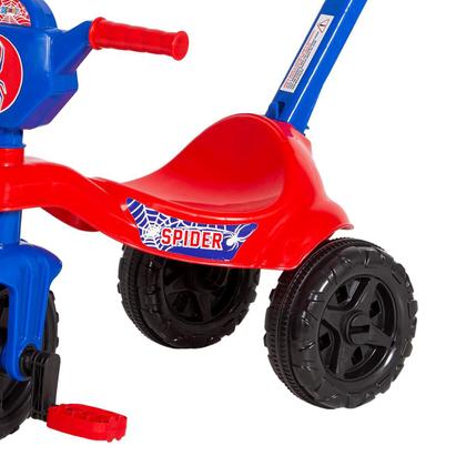 Imagem de Triciclo Infantil a Pedal Motoca Com Empurrador Kemotoca Spider Kendy