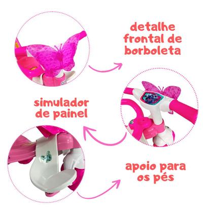 Imagem de Triciclo Infantil Borboleta Butterfly Pink com Cestinha 2571