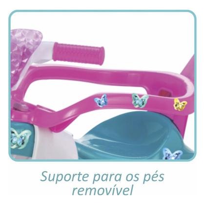 Imagem de Triciclo Infantil Com Empurrador Butterfly Rosa - Magic Toys