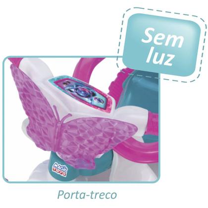 Imagem de Triciclo Infantil Com Empurrador Butterfly Rosa - Magic Toys