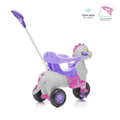 Triciclo infantil com empurrador e protetor 1-3 anos didino calesita Imagem de Triciclo infantil com empurrador e protetor 1-3 anos didino calesita