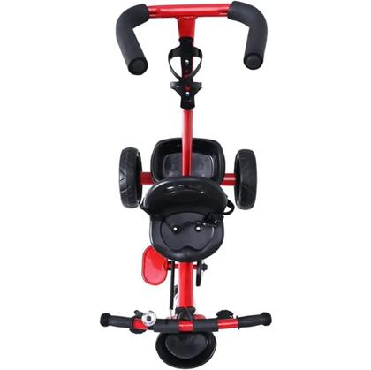 Imagem de Triciclo infantil com haste cesta e apoiador vermelho - zippy toys