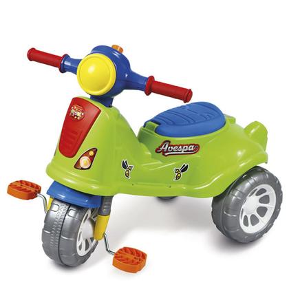 Imagem de Triciclo Infantil com Pedal 2 em 1 Maral Avespa Verde e Colorido 3191