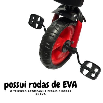 Imagem de Triciclo Infantil com Pedal Bicicleta Motoca 3 Rodas Passeio com Cestos Vermelho Importway Bw308vm