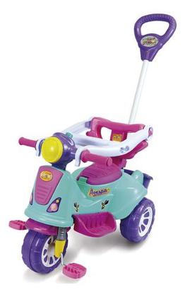 Imagem de Triciclo Infantil de Passeio e Pedal Com Empurrador Avespa Rosa Maral