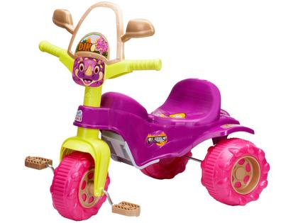 Imagem de Triciclo Infantil Dino Pink com Empurrador - Cestinha Emite Sons Magic Toys