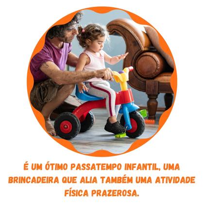 Imagem de Triciclo Infantil Esportes com Cestinha para Brinquedos e Colantes para Crianças a Partir de 2 Anos Xalingo - 07252
