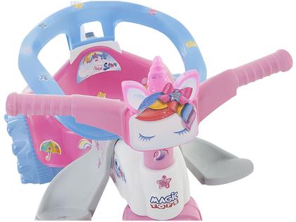 Triciclo Infantil Magic Toys com Empurrador - Unicórnios Tico-Tico Uni Star Haste Removível Imagem de Triciclo Infantil Magic Toys com Empurrador
