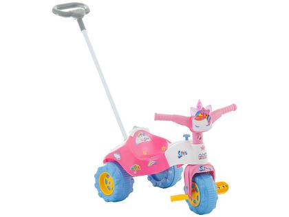 Triciclo Infantil Magic Toys com Empurrador - Unicórnios Tico-Tico Uni Star Haste Removível Imagem de Triciclo Infantil Magic Toys com Empurrador