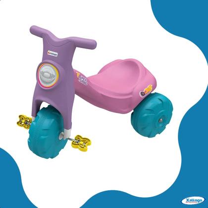 Imagem de Triciclo Infantil Menina Tico Tico Super Turbo Rosa +24 Meses até 25Kg Xalingo - 07524