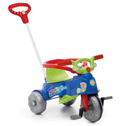 Imagem de Triciclo Infantil Motoca Azul Com Pedal E Haste Tatetico