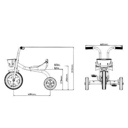 Imagem de Triciclo Infantil Nathor Menina Disney Princesas com Cesta Rosa