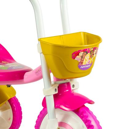 Imagem de Triciclo Infantil Nathor Menina Disney Princesas com Cesta Rosa