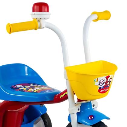 Imagem de Triciclo Infantil Nathor Motoca Menino Marvel Spider Man Alumínio com Buzina