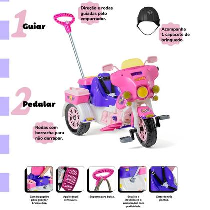 Imagem de Triciclo Infantil - Passeio e Pedal - Street Classic Pop - Calesita