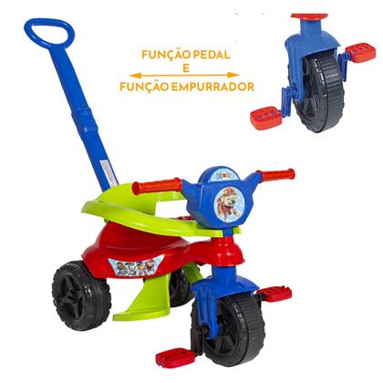 Imagem de Triciclo Infantil Passeio Patrulha Menino Canina Empurrador