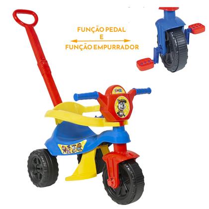Imagem de Triciclo Infantil Passeio Patrulha Menino Canina Empurrador