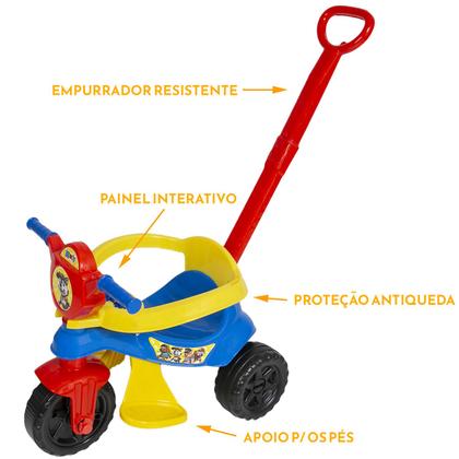 Imagem de Triciclo Infantil Passeio Patrulha Menino Canina Empurrador
