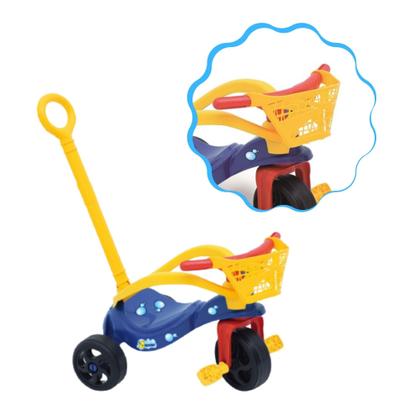 Imagem de Triciclo Infantil Peixinho com Empurrador Proteção e Cestinha Xalingo