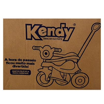 Imagem de Triciclo Infantil Suporta Até 25kg Menina Com Haste De Empurrar Motoca Velotrol Proteção Lateral Com Pedal Kendy Brinquedos