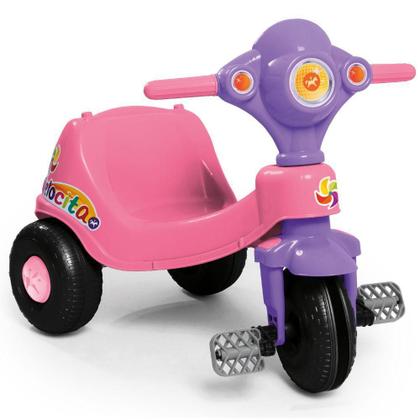 Imagem de Triciclo Infantil Tico Tico Empurrador Meninas Velocita Rosa