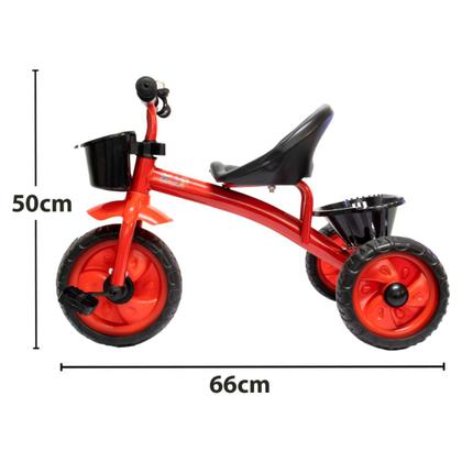 Imagem de Triciclo Infantil Vermelho 3 Rodas Motoca Cesta Buzina - PlayDuc