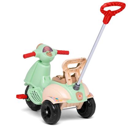 Imagem de Triciclo infantil Vespita Pink Tiffany com Apoio de Pé e Haste