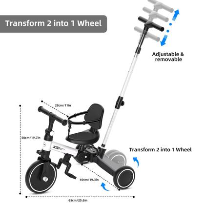 Imagem de Triciclo infantil XJD 6 em 1 para 1-4 anos com alça branca