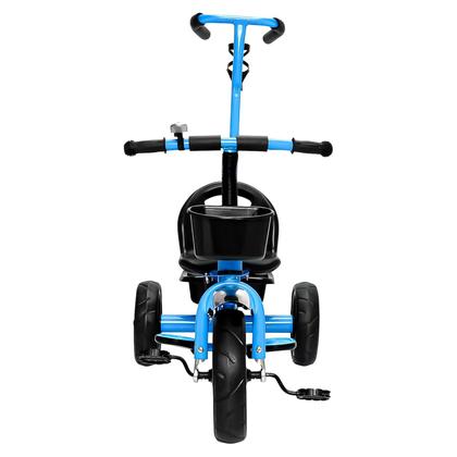 Imagem de Triciclo Mini Bike 3 Rodas Infantil Azul Para Crianças Até 25 Kg Com Cestinhas E Haste Direcional - Zippy Toys