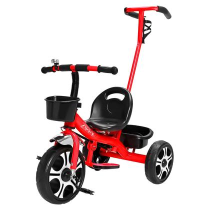 Imagem de Triciclo Mini Bike 3 Rodas Infantil Vermelho Meninos E Meninas Até 25 Kg Com Cestinhas E Haste Direcional - Zippy Toys