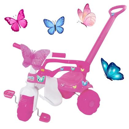 Imagem de Triciclo Motoca Infantil Butterfly 25 Kilos com Haste e Porta Treco