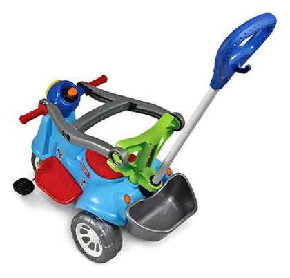 Imagem de Triciclo Passeio Infantil Com Empurrador Avespa Azul Colorido Maral