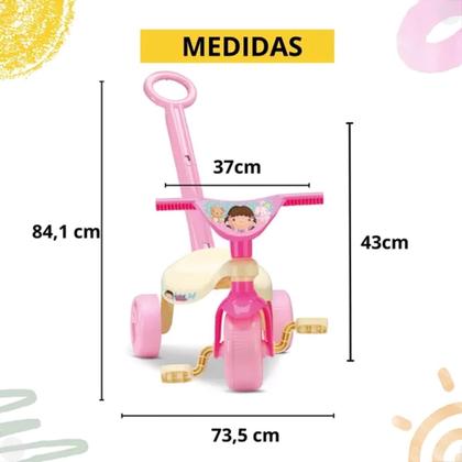 Imagem de Triciclo Tchuco Doll com Haste Suporta 21Kg - 631 - Samba Toys
