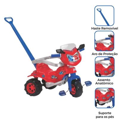 Imagem de Triciclo Tico Tico Infantil Motoquinha Com Alça