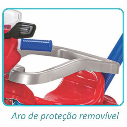Imagem de Triciclo Tico Tico Red Motoca Infantil Com Empurrador E Aro Proteção Magic Toys