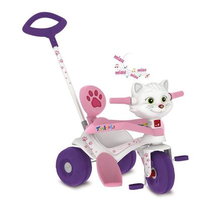 Imagem de Triciclo Tonkinha Gatinha Passeio e Pedal 704 Bandeirante