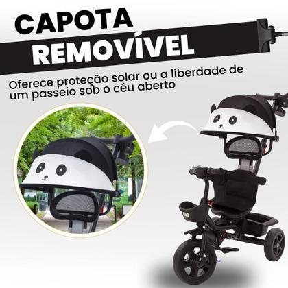 Imagem de Triciclo Velotrol De Passeio e Pedal Infantil 3 em 1 Protetor e Suporte para os Pés Haste Empurrar Multifuncional