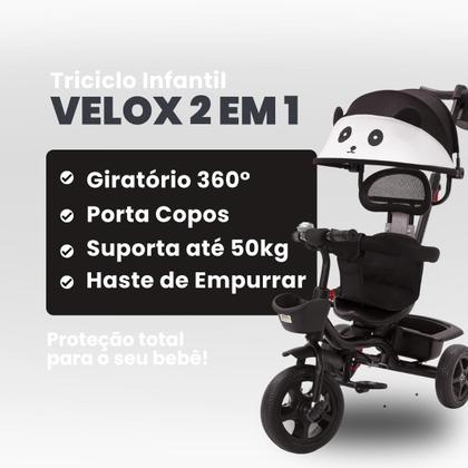 Imagem de Triciclo Velotrol De Passeio e Pedal Infantil 3 em 1 Protetor e Suporte para os Pés Haste Empurrar Multifuncional