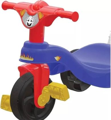 Triciclo Velotrol Tico-tico Fast C/ Empurrador Azul Vermelho - Pais & Filhos Imagem de Triciclo Velotrol Tico-tico Fast C/ Empurrador Azul Vermelho