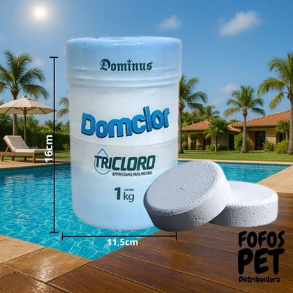 Imagem de Tricloro Domclor Consumo Humano Embalagem com 5 Pastilhas de 200g