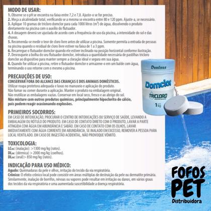 Imagem de Tricloro Domclor Consumo Humano Embalagem com 5 Pastilhas de 200g