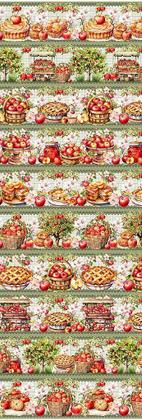 Imagem de Tricoline Digital Barrado Pomar de Maçã 55cm x 1,50m - 100% Algodão