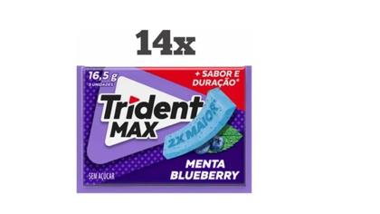Imagem de Trident Max Menta Blueberry 4x Dobro Tamanho C/14 Und Novo