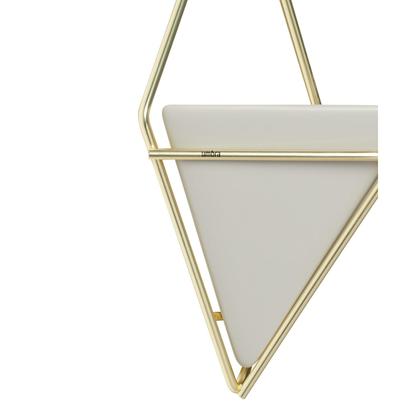 Imagem de TRIGG CONJUNTO COM 2 VASINHOS DE PAREDE CINZA e DOURADO