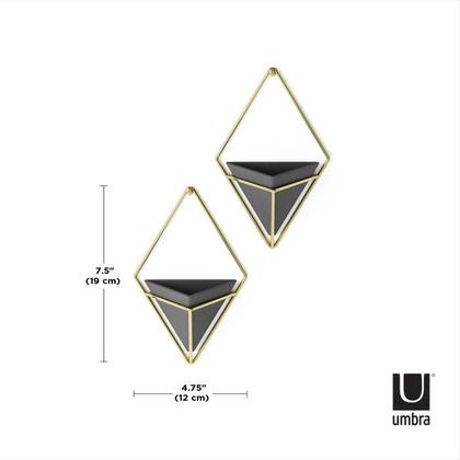 Imagem de Trigg - conjunto com 2 vasinhos de parede preto/dourado