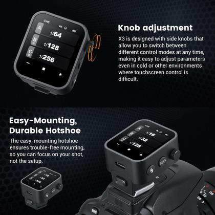 Imagem de Trigger de flash sem fio Godox X3C X3-C TTL para câmera Canon